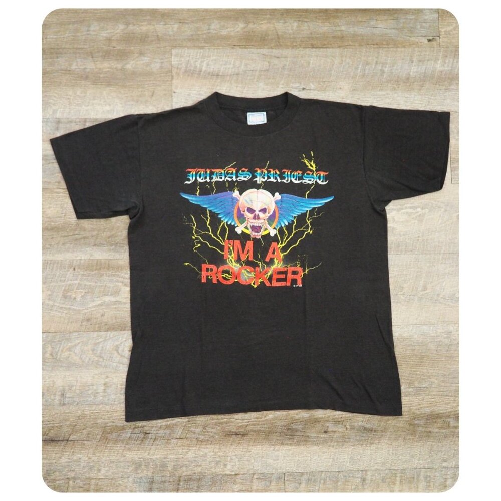 Vintage 1988 Judas Priest Single Stitch Black Short Sleeve VTG Band Tee